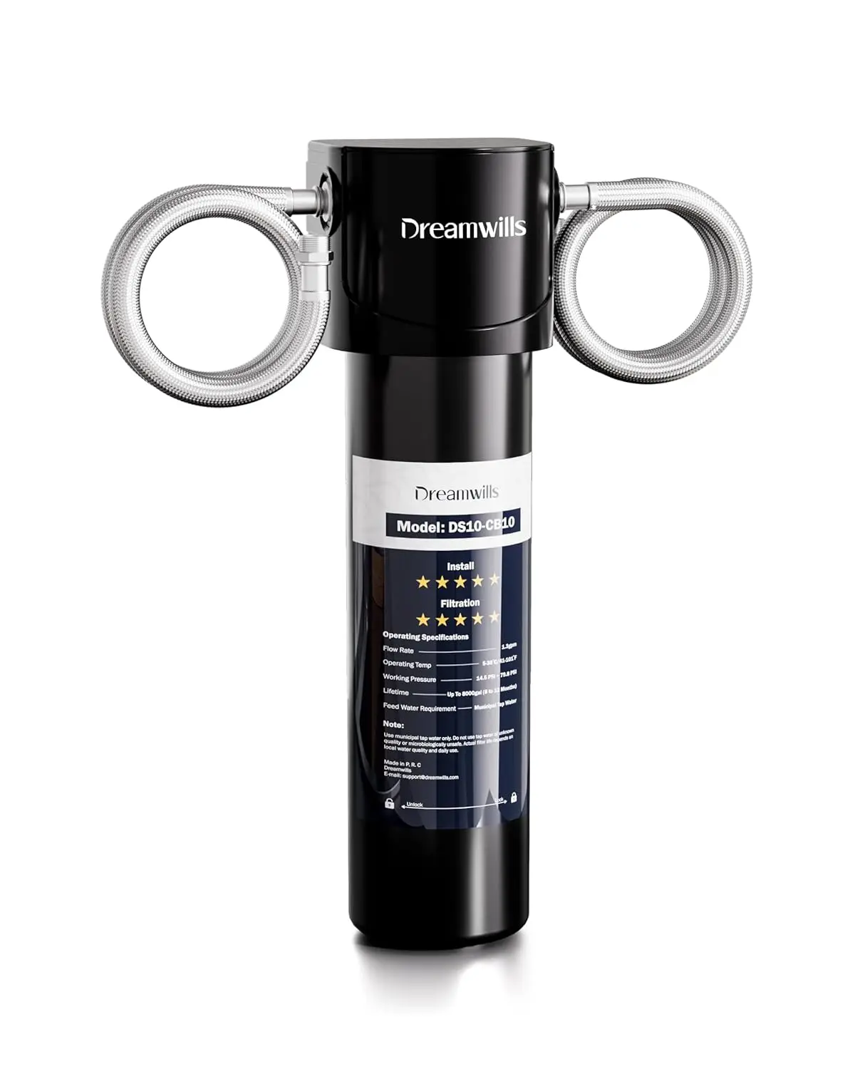 Фильтр для воды под раковиной DS10, 1,3 галлона в минуту, прямое соединение, удаление свинца и хлора, фиксация минералов, 1-летний фильтр
Фильтр для воды под раковиной DS10, 1,3 галлона в минуту, прямое соединение, удаление свинца и хлора, фиксация минералов, 1-летний фильтр