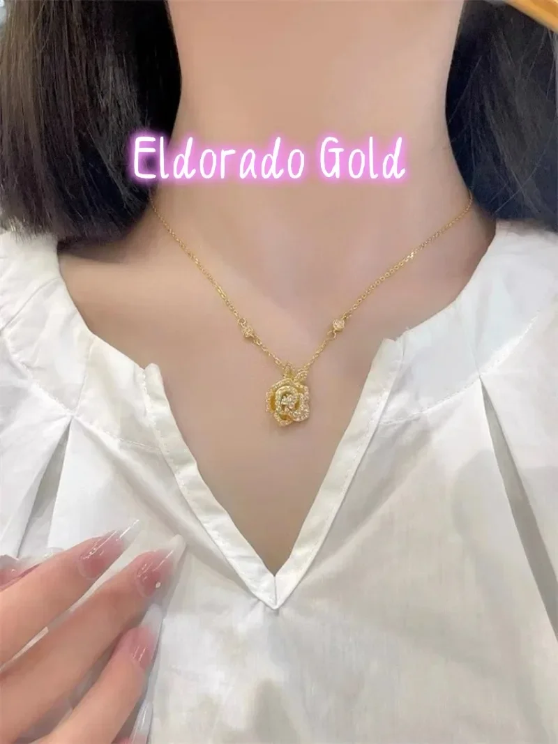 Золотое колье Eldorado Gold 2025 класса люкс из 18-каратного золота (AU750) для женщин - с бриллиантами - с подвеской в виде розы для изысканного образа
Золотое колье Eldorado Gold 2025 класса люкс из 18-каратного золота (AU750) для женщин - с бриллиантами - с подвеской в виде розы для изысканного образа