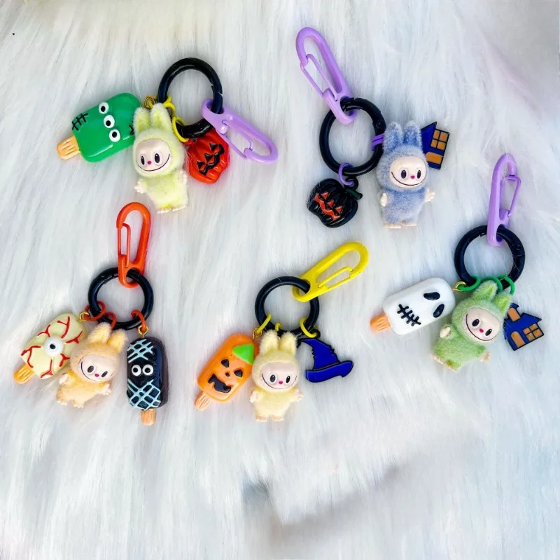 Labubu creative cartoon cute Halloween series mini flocking keychain hanging chain bag decoration pendant girls holiday gift
Labubu creative cartoon cute Halloween series mini flocking keychain hanging chain bag decoration pendant girls holiday gift