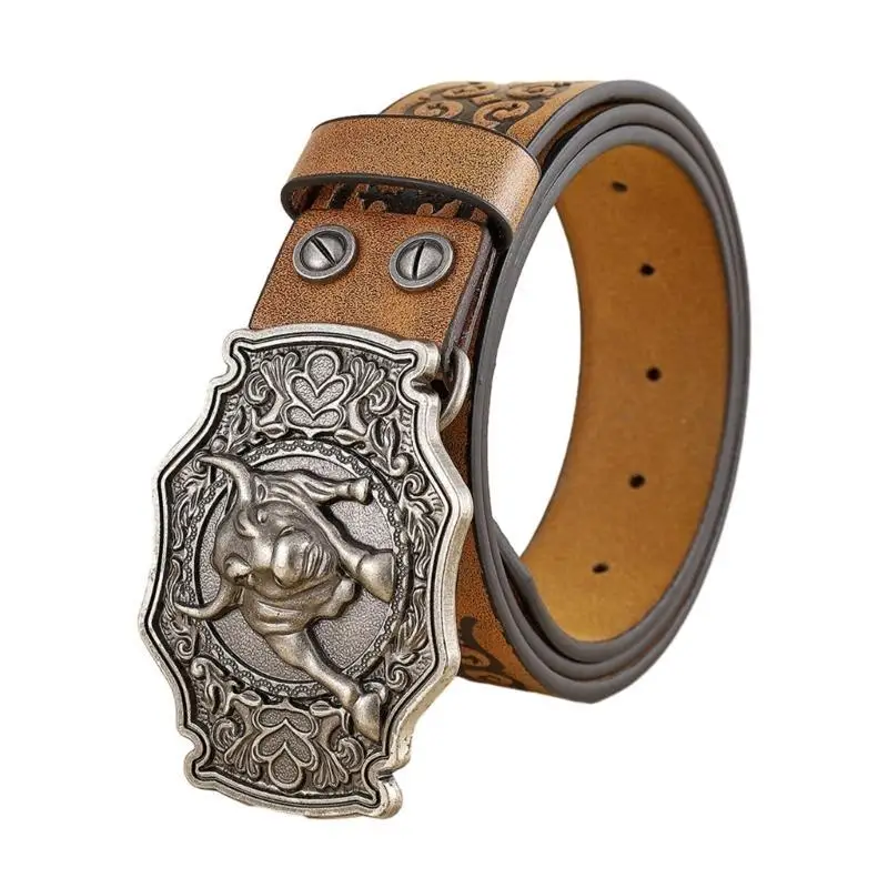 652F Western PU Leathers Cowboy Buckle Belt for Men and Women Jeans Engraved Floral Metal Buckle Belt
652F Western PU Leathers Cowboy Buckle Belt for Men and Women Jeans Engraved Floral Metal Buckle Belt
