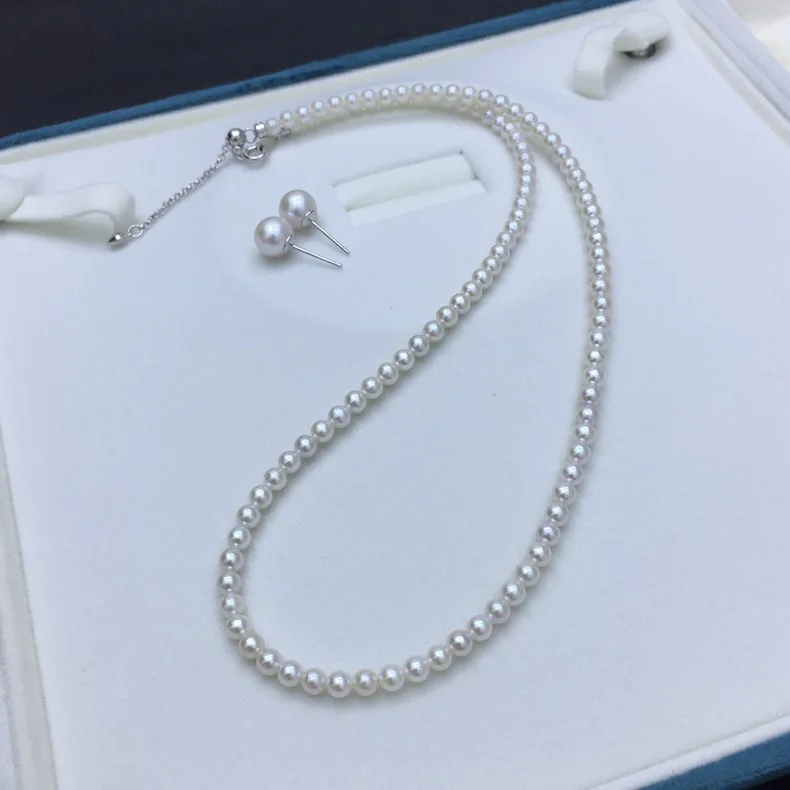 Pearl Necklace Stud Earrings Set 3-4mm White Round Millet Bead Collarbone Chain/neck Chain
Pearl Necklace Stud Earrings Set 3-4mm White Round Millet Bead Collarbone Chain/neck Chain