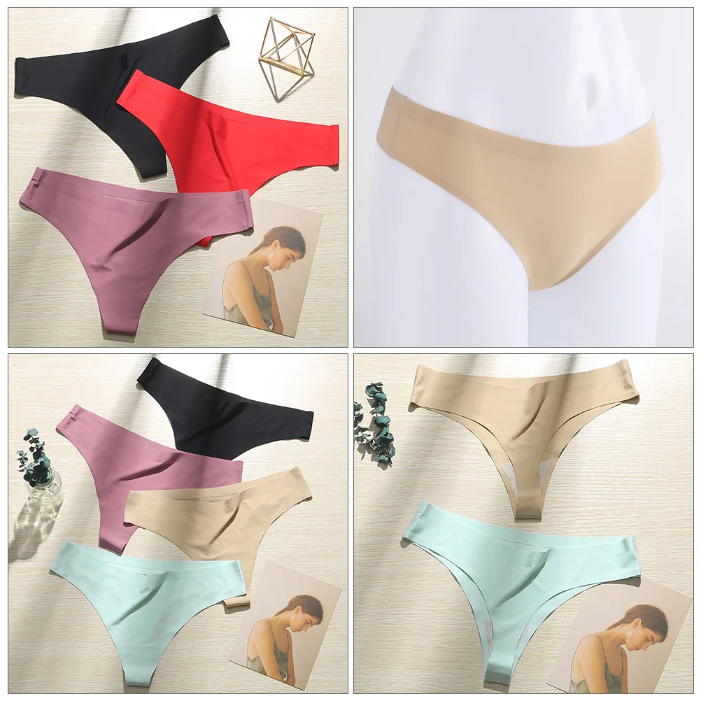 4 Pcs Ice Silk Thong Lingerie Panties Nylon Underpants No Trace Woman Briefs Seamless
4 Pcs Ice Silk Thong Lingerie Panties Nylon Underpants No Trace Woman Briefs Seamless