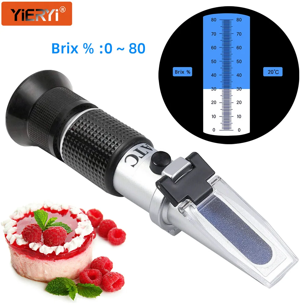 Brix Refractometer 0-80% - Accurate Sugar Measurement for Honey, Fruits, and Cake - ATC & Calibration Screw
Brix Refractometer 0-80% - Accurate Sugar Measurement for Honey, Fruits, and Cake - ATC & Calibration Screw