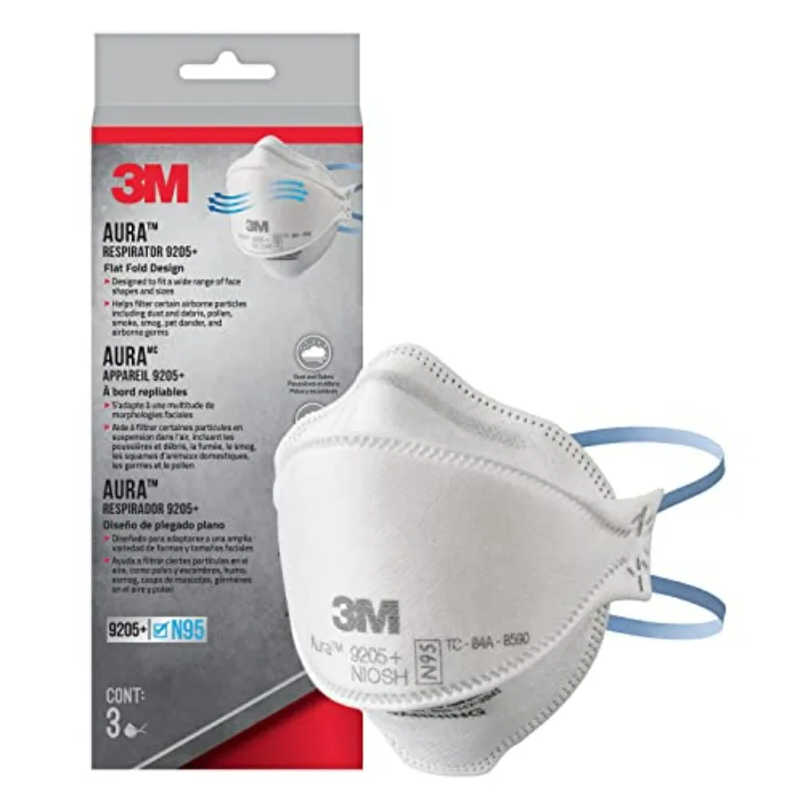 Aura Particulate Respirator 9205+ N95, Lightweight, 3 Panel Designed Helps Provide Comfortable and Convenient Respiratory Prote
Aura Particulate Respirator 9205+ N95, Lightweight, 3 Panel Designed Helps Provide Comfortable and Convenient Respiratory Prote