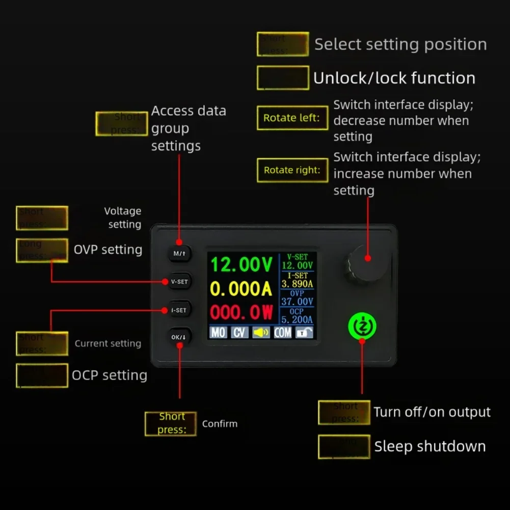 Adjustable Boost DC Power Supply Module CNC SK150C 150W with 1 8 Inch Color Display and Communication Interface
Adjustable Boost DC Power Supply Module CNC SK150C 150W with 1 8 Inch Color Display and Communication Interface