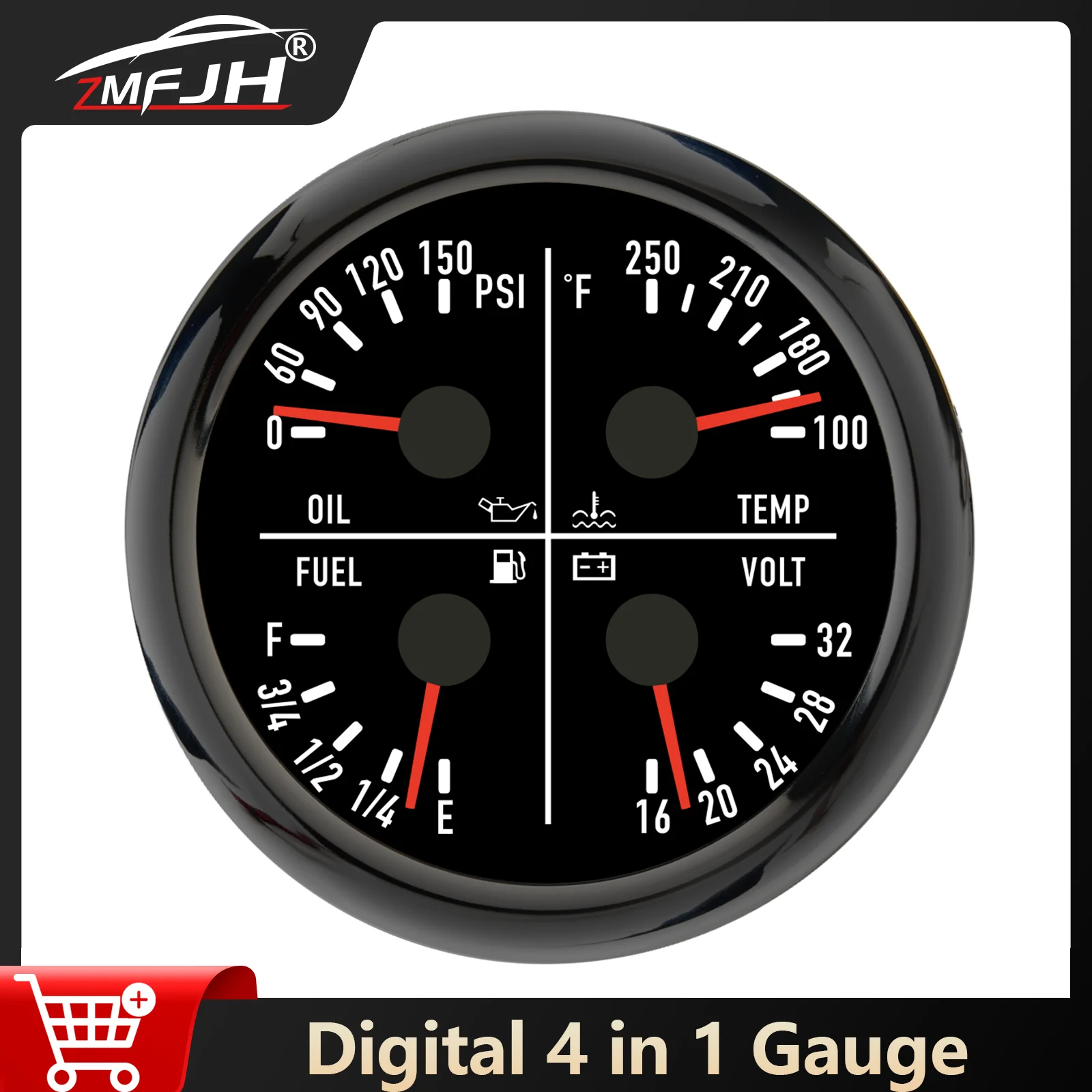 7 Colors Backlight 85mm Gauge Water Temp Fuel Level Oil Pressure Voltmeter Multi-function gauge For Car Boat Yacht 12V 24V
7 Colors Backlight 85mm Gauge Water Temp Fuel Level Oil Pressure Voltmeter Multi-function gauge For Car Boat Yacht 12V 24V