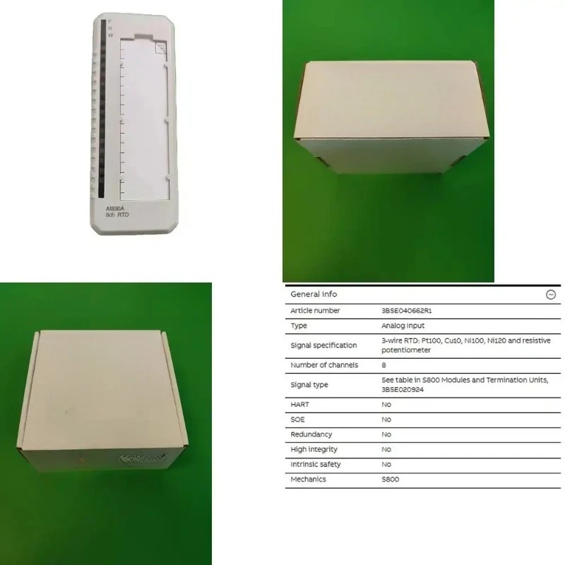 AI830 AI830A 3BSE040662R1 Analog Input RTD 8 Ch, S800 I/O Module in Stock for 800xA DCS
AI830 AI830A 3BSE040662R1 Analog Input RTD 8 Ch, S800 I/O Module in Stock for 800xA DCS