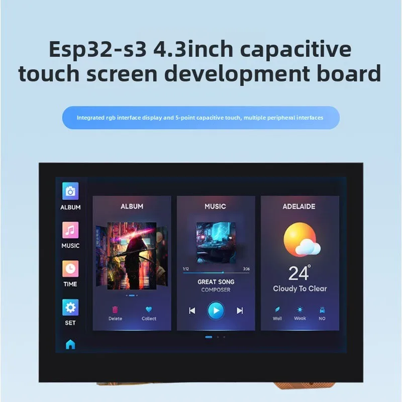 Плата разработки ESP32-S3 с 4,3-дюймовым емкостным сенсорным дисплеем поддерживает разработку Wi-Fi Bluetooth LVGL/HMI
Плата разработки ESP32-S3 с 4,3-дюймовым емкостным сенсорным дисплеем поддерживает разработку Wi-Fi Bluetooth LVGL/HMI