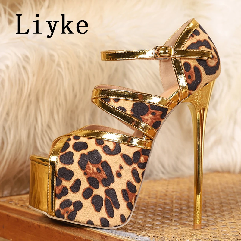 Liyke Sexy Leopard Print Platform High Heels Sandals Fashion Gold Peep Toe 16CM Stiletto Banquet Party Dress Shoes Women Pumps
Liyke Sexy Leopard Print Platform High Heels Sandals Fashion Gold Peep Toe 16CM Stiletto Banquet Party Dress Shoes Women Pumps