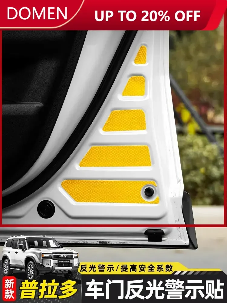 Pegatina de advertencia reflectante de puerta para Toyota Land Cruiser 2024 2025, cubierta Prado LC250, accesorios
Pegatina de advertencia reflectante de puerta para Toyota Land Cruiser 2024 2025, cubierta Prado LC250, accesorios