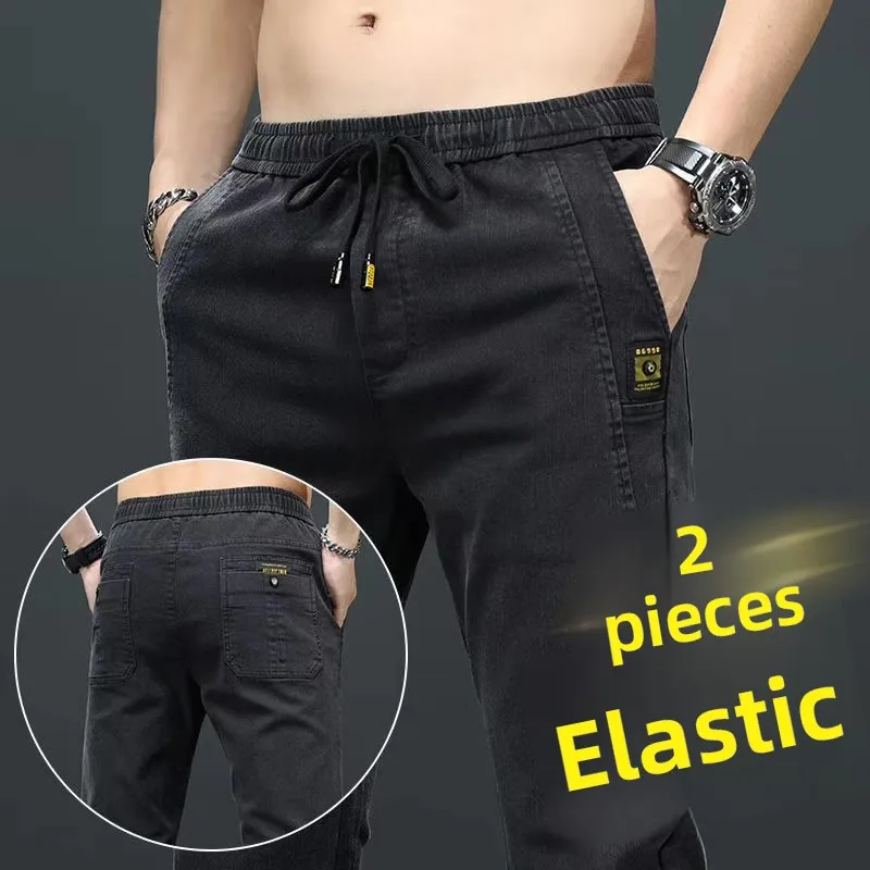 Summer Thin Denim Jeans Men's Straight Leg Casual Long Trousers Elastic Waist Youth Resistant to Dirt And Wear Work Pants
Summer Thin Denim Jeans Men's Straight Leg Casual Long Trousers Elastic Waist Youth Resistant to Dirt And Wear Work Pants