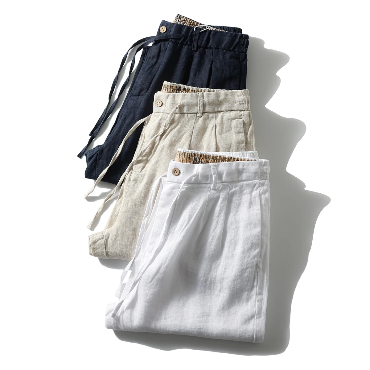 Мужские повседневные брюки из 100% льна, свободного прямого кроя, легкие, дышащие, в стиле ретро, летние, модные
Мужские повседневные брюки из 100% льна, свободного прямого кроя, легкие, дышащие, в стиле ретро, летние, модные