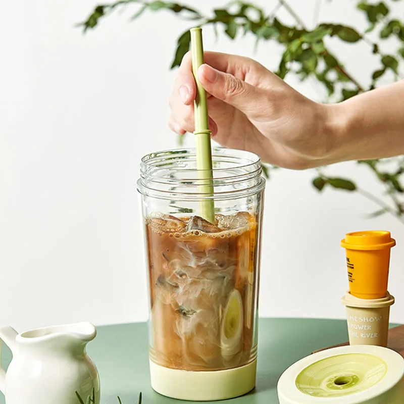 Double Walled Straw Cup Reusable Portable Woman Travel Cup with Straw Juice Smoothie Cold Minimalist Style Plastica Drinkware
Double Walled Straw Cup Reusable Portable Woman Travel Cup with Straw Juice Smoothie Cold Minimalist Style Plastica Drinkware