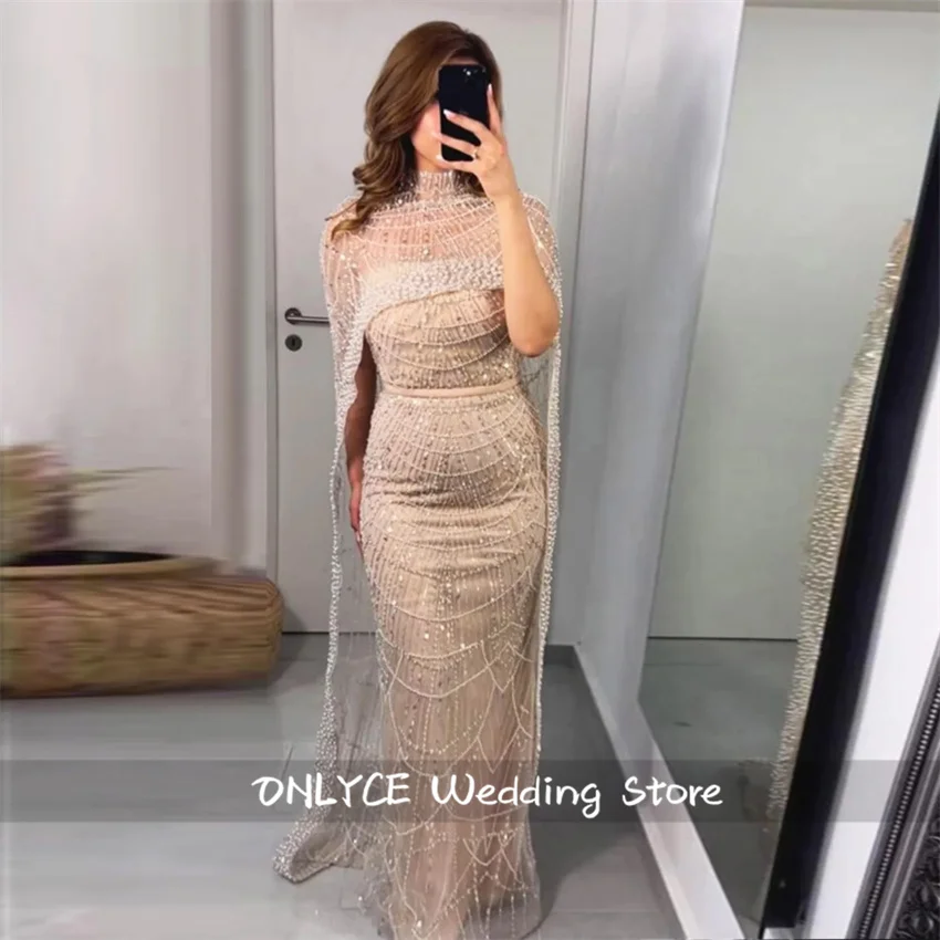 Elegant Long Evening Dresses With Cape Crystals Beading Sequins Red Carpet Show Wedding Party Prom Gowns Customized
Elegant Long Evening Dresses With Cape Crystals Beading Sequins Red Carpet Show Wedding Party Prom Gowns Customized