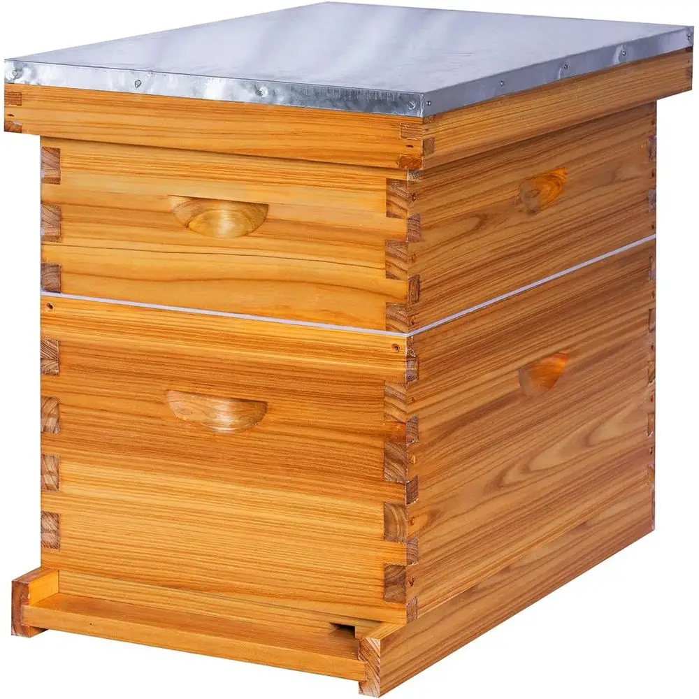 8-e hive Complete Hive Boxes Starter Kit Dipped in swax Includes hivs and Waxed oundations Sheets (1 Deep Brood Box & 1 Medium S
8-e hive Complete Hive Boxes Starter Kit Dipped in swax Includes hivs and Waxed oundations Sheets (1 Deep Brood Box & 1 Medium S