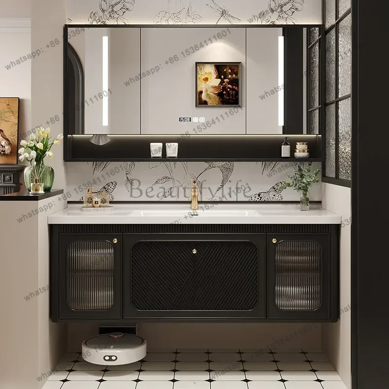 French Vintage Bathroom Cabinet Combination Oak Slate Seamless Ceramic Integrated Basin Toilet
French Vintage Bathroom Cabinet Combination Oak Slate Seamless Ceramic Integrated Basin Toilet