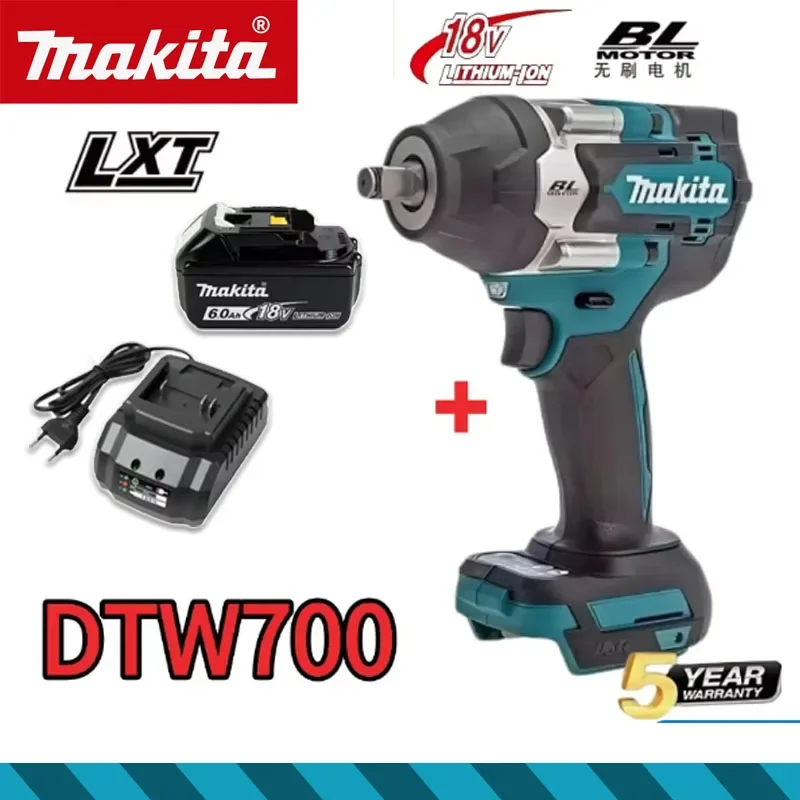 Makita DTW700 Cordless Impact Wrench 18V Brushless Motor 1000Nm Variable Speed Electric Wrench High Effieiency Durable Auto Stop
Makita DTW700 Cordless Impact Wrench 18V Brushless Motor 1000Nm Variable Speed Electric Wrench High Effieiency Durable Auto Stop