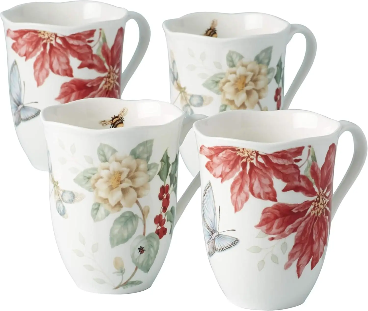 884474 Butterfly Meadow Holiday 4-Piece Mug Set, Christmas Dinnerware, Hosting 
884474 Butterfly Meadow Holiday 4-Piece Mug Set, Christmas Dinnerware, Hosting