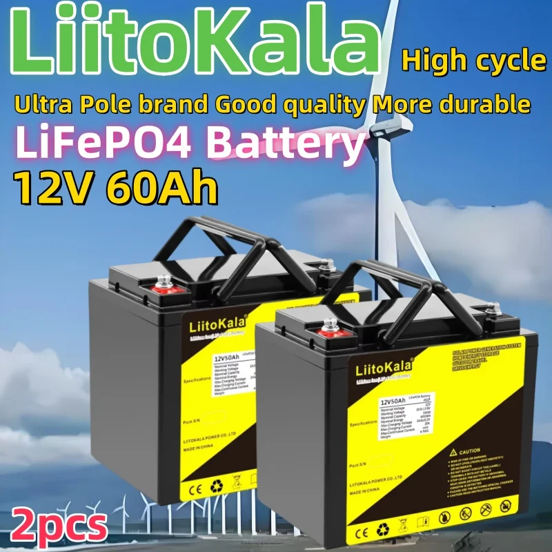 2PCS LiitoKala 12V/12.8v 50AH 60AH lifepo4 battery with 50A BMS For 12V battery RV Xenon light Solar energy storage Inverter
2PCS LiitoKala 12V/12.8v 50AH 60AH lifepo4 battery with 50A BMS For 12V battery RV Xenon light Solar energy storage Inverter