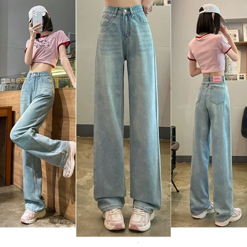 Youthful Popular Light Blue Denim Trousers 2025 New Female Korean Version High Waist Casual Jeans Girls Elastic Wide Leg Pants
Youthful Popular Light Blue Denim Trousers 2025 New Female Korean Version High Waist Casual Jeans Girls Elastic Wide Leg Pants