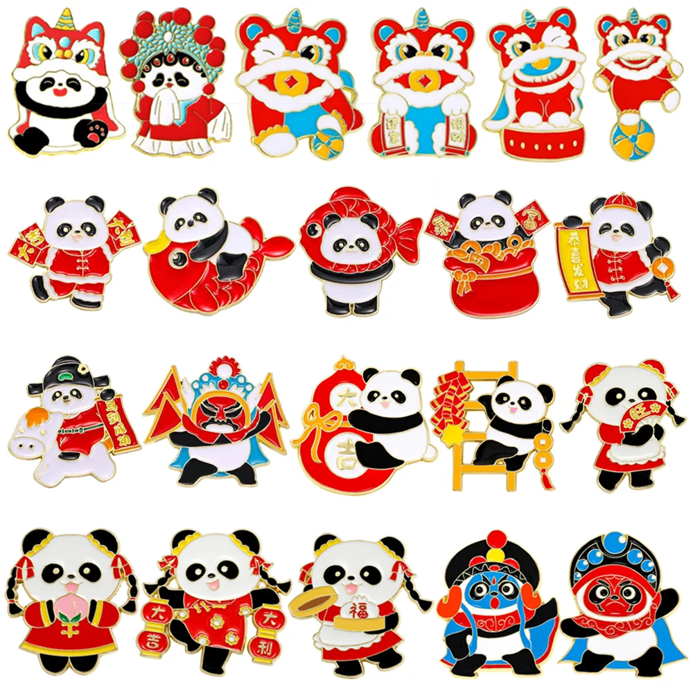 Red Festive Panda Enamel Brooch,God of Wealth Face,Gourd,Horns,Drama Animals Lapel Pins Jewelry Gifts For Friends
Red Festive Panda Enamel Brooch,God of Wealth Face,Gourd,Horns,Drama Animals Lapel Pins Jewelry Gifts For Friends