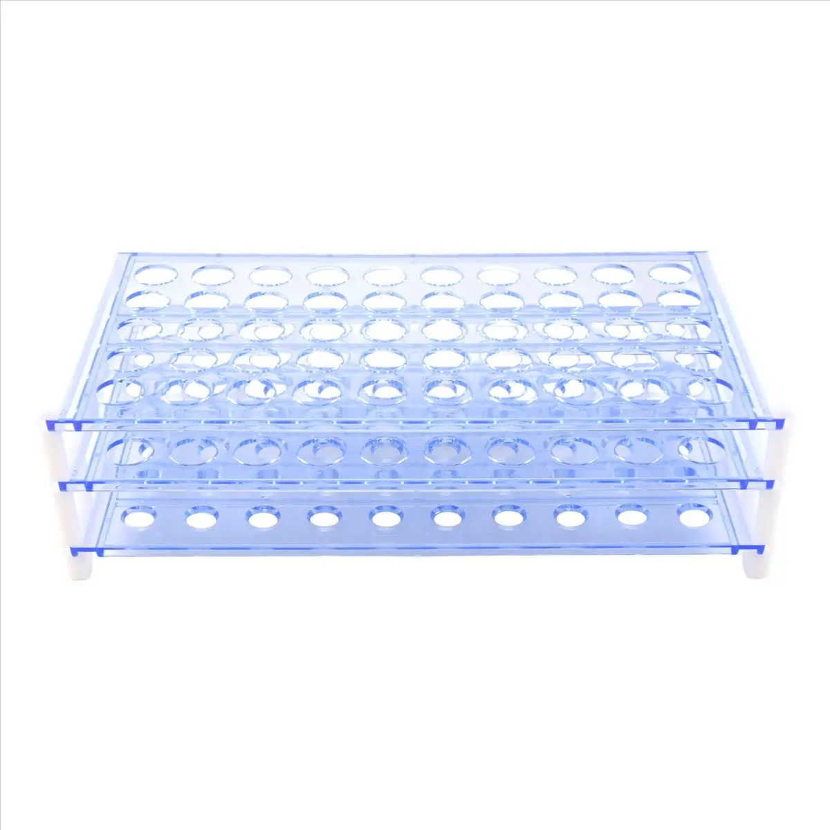 A75K Plastic Test Tube Stand Bracket Rack for 12-13MM Test Tubes 50 Hole Positions