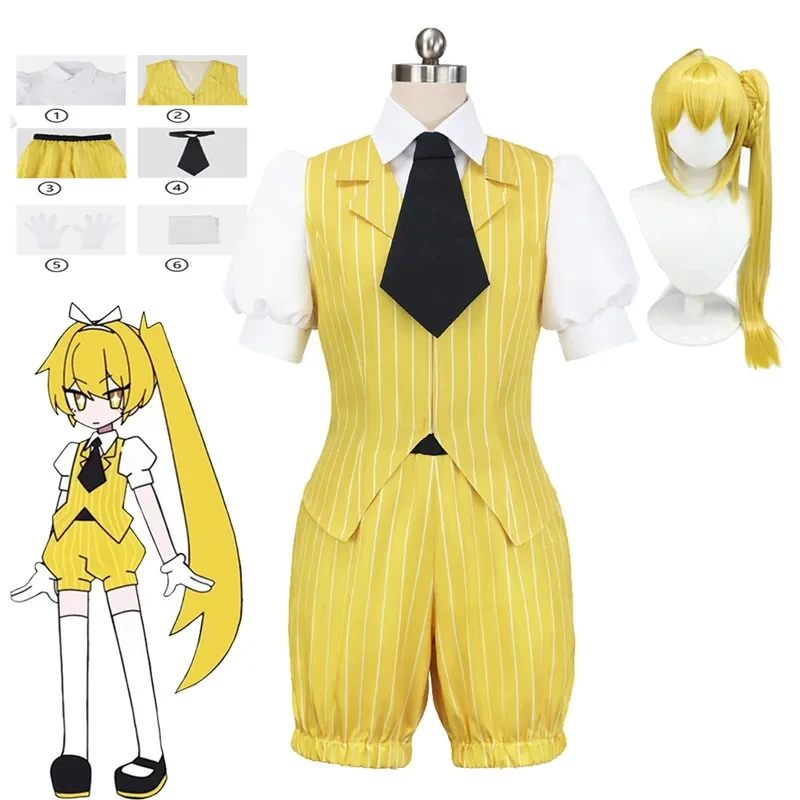 KK56Virtual Cosplay Costume Hypnotist Akita Neru Yellow Striped JK Uniform Top Shorts Vest College Set Halloween Part
KK56Virtual Cosplay Costume Hypnotist Akita Neru Yellow Striped JK Uniform Top Shorts Vest College Set Halloween Part