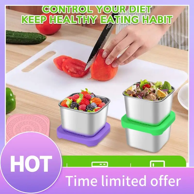 3Piece 6Oz Stainless Steel Snack Containers Leakproof 304 Steel Snack Lunch Box With Silicone Lids
3Piece 6Oz Stainless Steel Snack Containers Leakproof 304 Steel Snack Lunch Box With Silicone Lids