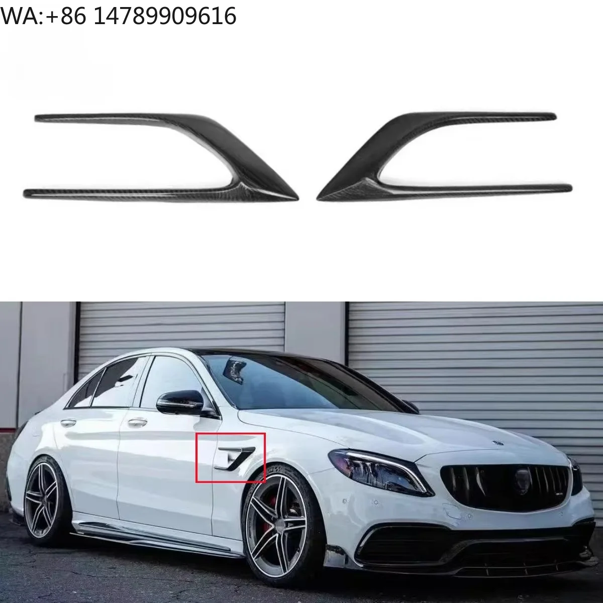 New Carbon Fiber Front Fender Vent Canards for W205 C63s Sedan Sports Bumper 2015-2018 Fender Vent Splitter
New Carbon Fiber Front Fender Vent Canards for W205 C63s Sedan Sports Bumper 2015-2018 Fender Vent Splitter