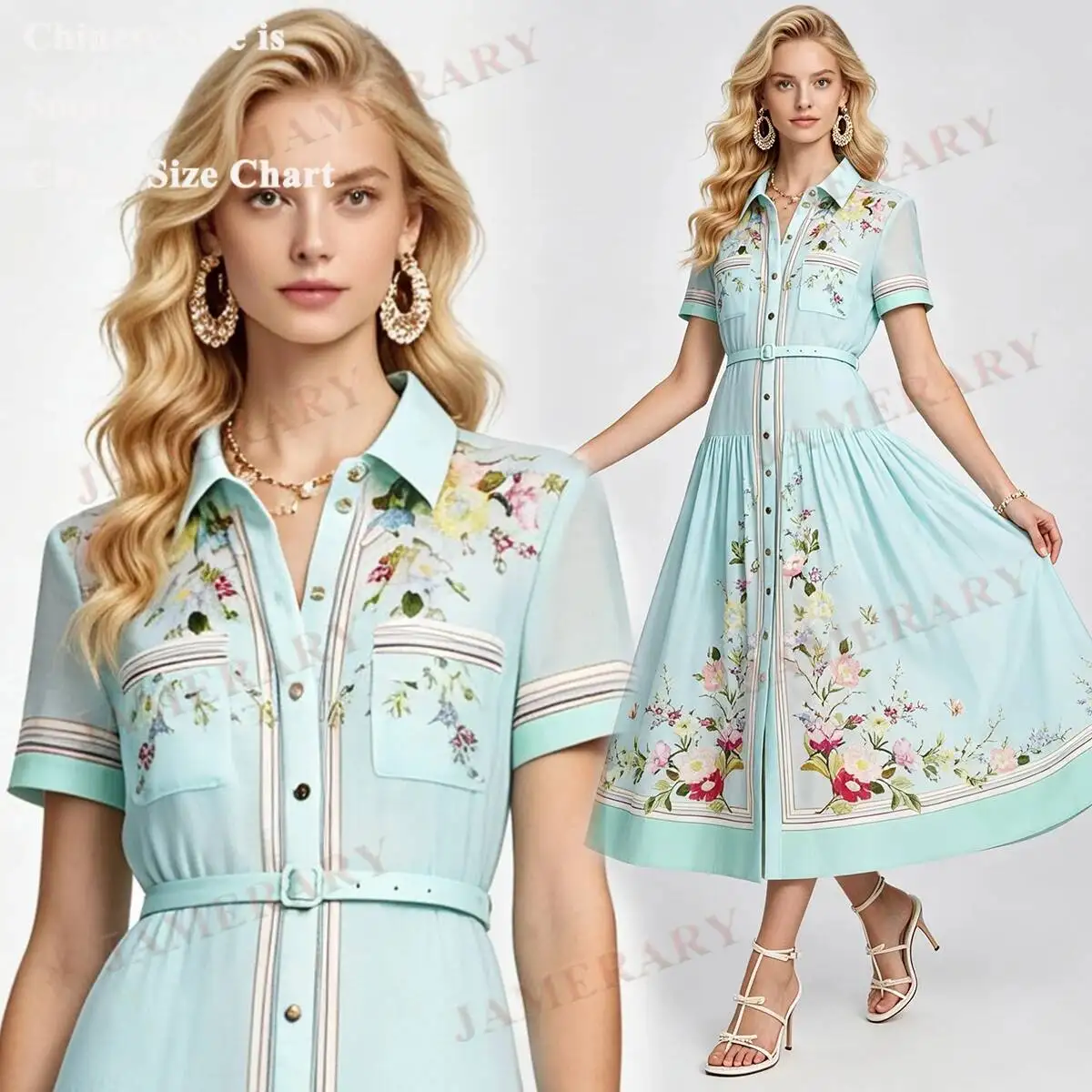 Elegant Summer Floral Dress Shirt Women Short Sleeve Single Breasted A Line Midi Dresses Bohemia Vacation Sweet Princess Vestido
Elegant Summer Floral Dress Shirt Women Short Sleeve Single Breasted A Line Midi Dresses Bohemia Vacation Sweet Princess Vestido