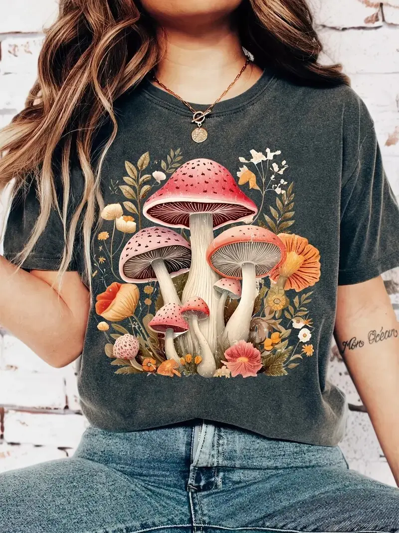 Women's T-Sleeve Plant Flower Print Fashion Casual Retro Tees Oversized T-Shirt High-Quality Summer Women's Clothing
Women's T-Sleeve Plant Flower Print Fashion Casual Retro Tees Oversized T-Shirt High-Quality Summer Women's Clothing