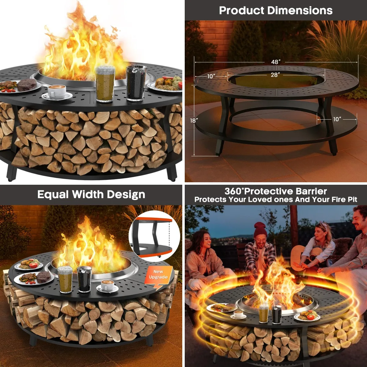48' Fire Pit Surround Tabletop for Solo Stove Yukon, Bonfire & Tiki, Portable Protective Barrier Equal Width Design with Firewoo
48' Fire Pit Surround Tabletop for Solo Stove Yukon, Bonfire & Tiki, Portable Protective Barrier Equal Width Design with Firewoo