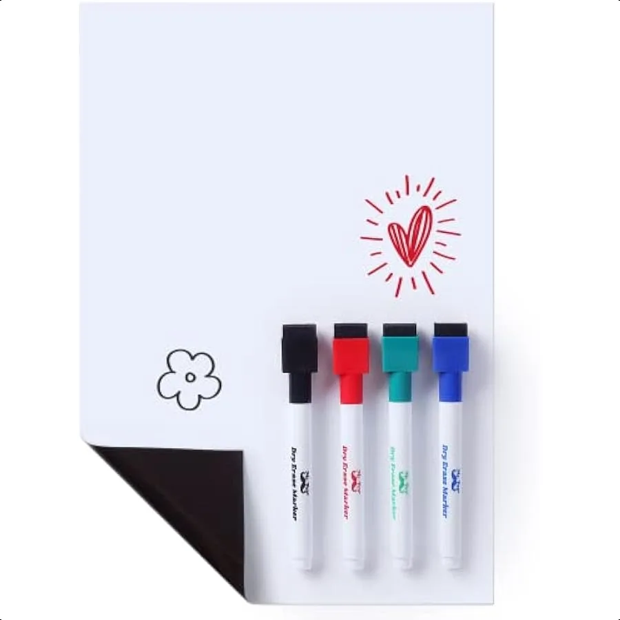 Magnetic Dry Erase Whiteboard 12" x 8" Magnetic Dry Erase Board Sheet with 4 Dry Erase Markers Magnetic Whiteboard for Fridge F
Magnetic Dry Erase Whiteboard 12" x 8" Magnetic Dry Erase Board Sheet with 4 Dry Erase Markers Magnetic Whiteboard for Fridge F