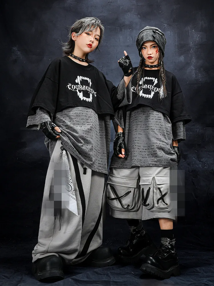 2026 New Hip Hop Costume For Children Jazz Dance Show Performance Suit Oversize Top Shuffle Pants Street Dance Clothing
2026 New Hip Hop Costume For Children Jazz Dance Show Performance Suit Oversize Top Shuffle Pants Street Dance Clothing