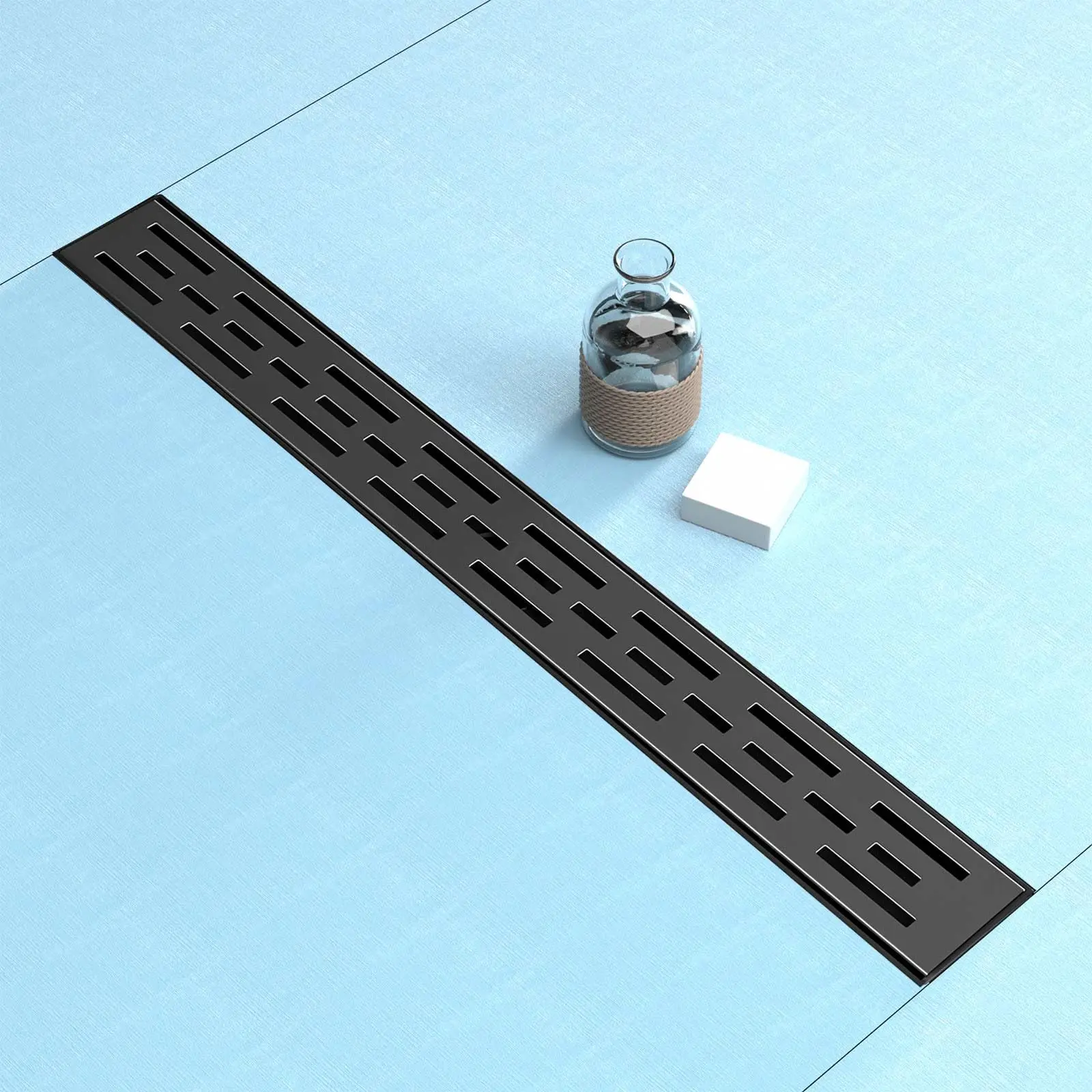 24 Inch Matte Black Linear Shower Drain 304 Stainless Steel With Hair Strainer
24 Inch Matte Black Linear Shower Drain 304 Stainless Steel With Hair Strainer