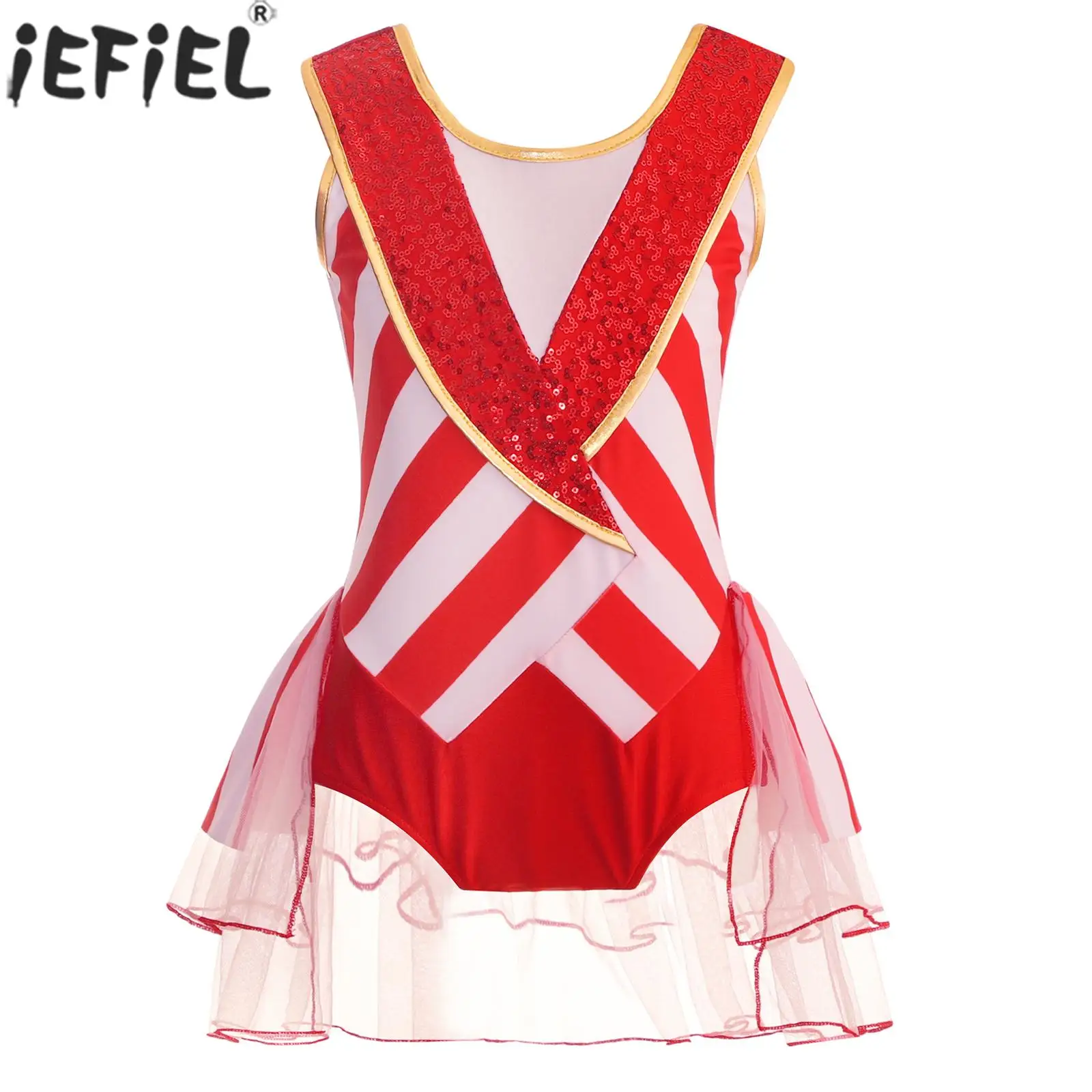 Teen Girls Christmas Party Bodysuit Ballet Dance Gymnastics Ice Skating Tutu Dress Sleeveless Sequin Striped Candy Cane Leotard
Teen Girls Christmas Party Bodysuit Ballet Dance Gymnastics Ice Skating Tutu Dress Sleeveless Sequin Striped Candy Cane Leotard