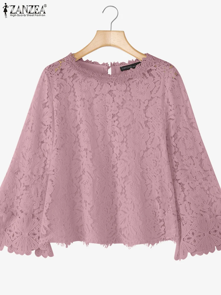 ZANZEA Women Elegant Blouse Long Flare Sleeve Lace Tops 2025 Autumn Solid Color Causal Office Lady Shirts Sweet Tunic Blusas
ZANZEA Women Elegant Blouse Long Flare Sleeve Lace Tops 2025 Autumn Solid Color Causal Office Lady Shirts Sweet Tunic Blusas
