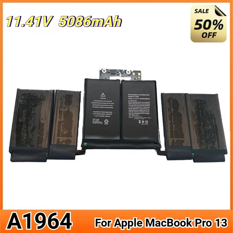 New Laptop Battery A1964 for Apple MacBook Pro A1989 13" (2018/2019) A2251 (2020) EMC3214 EMC3358 020-02497 MR9Q2LL/A 58Wh
New Laptop Battery A1964 for Apple MacBook Pro A1989 13" (2018/2019) A2251 (2020) EMC3214 EMC3358 020-02497 MR9Q2LL/A 58Wh