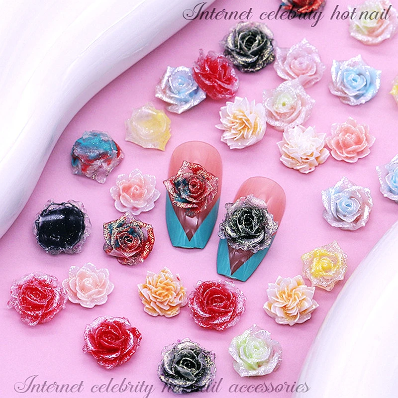 50PCS 9mm Silver Glitter Soft Acrylic Nail Art Flower Charms Accessories For Manicure Decor Nails Decorarion Design Supplies
50PCS 9mm Silver Glitter Soft Acrylic Nail Art Flower Charms Accessories For Manicure Decor Nails Decorarion Design Supplies