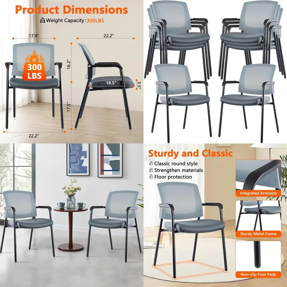 Mesh Stacking Chairs with Armrests, Ergonomic for Waiting Rooms, Offices, Home Desks, Conferences, and More, Set of 8
Mesh Stacking Chairs with Armrests, Ergonomic for Waiting Rooms, Offices, Home Desks, Conferences, and More, Set of 8