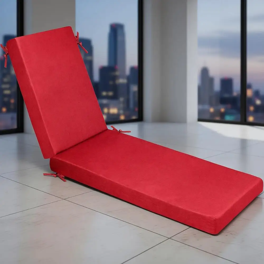 Red Outdoor Lawn Chair Cushion, Waterproof and Washable Cover, 73x21x2.5 Inches
Red Outdoor Lawn Chair Cushion, Waterproof and Washable Cover, 73x21x2.5 Inches