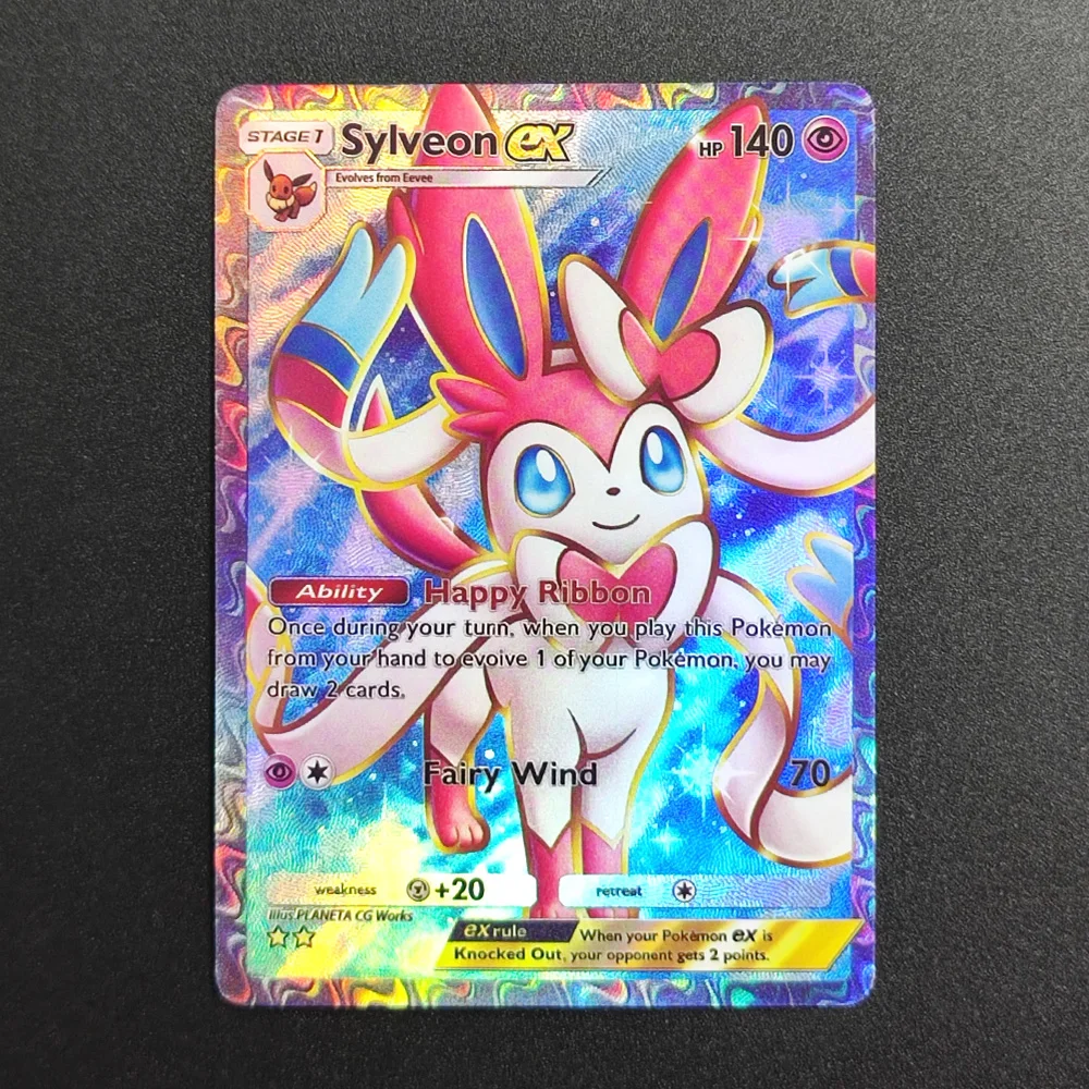 Proxy Pokemon Card EN GPocket Monsters Sylveon EX Super Rare Collectibles Card Single Classic Anime Cards Toys
Proxy Pokemon Card EN GPocket Monsters Sylveon EX Super Rare Collectibles Card Single Classic Anime Cards Toys