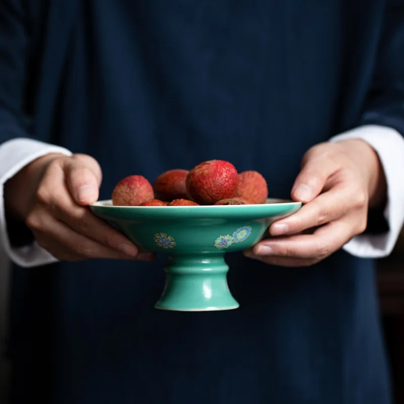 Japanese Turquoise Green High Foot Fruit Dishes Zen Pastry Plate Dessert Candy Dish Candy Bar Household Hospitality Dishes Gift
Japanese Turquoise Green High Foot Fruit Dishes Zen Pastry Plate Dessert Candy Dish Candy Bar Household Hospitality Dishes Gift