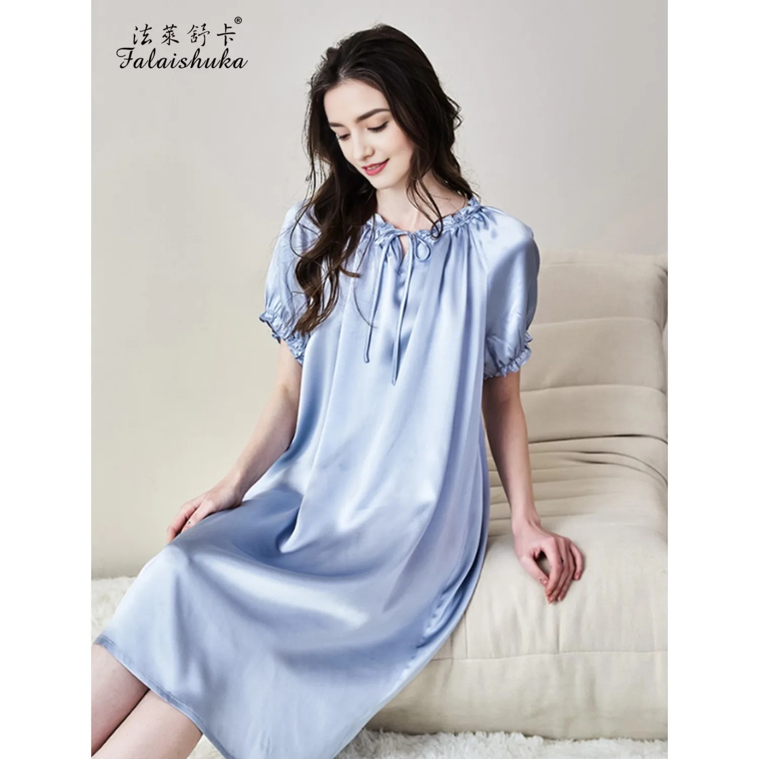 19 momme 100% silk sleepdress woman Short sleeve sexy sweet night dress noble pure silk nighshirts sleepwear S2504
19 momme 100% silk sleepdress woman Short sleeve sexy sweet night dress noble pure silk nighshirts sleepwear S2504
