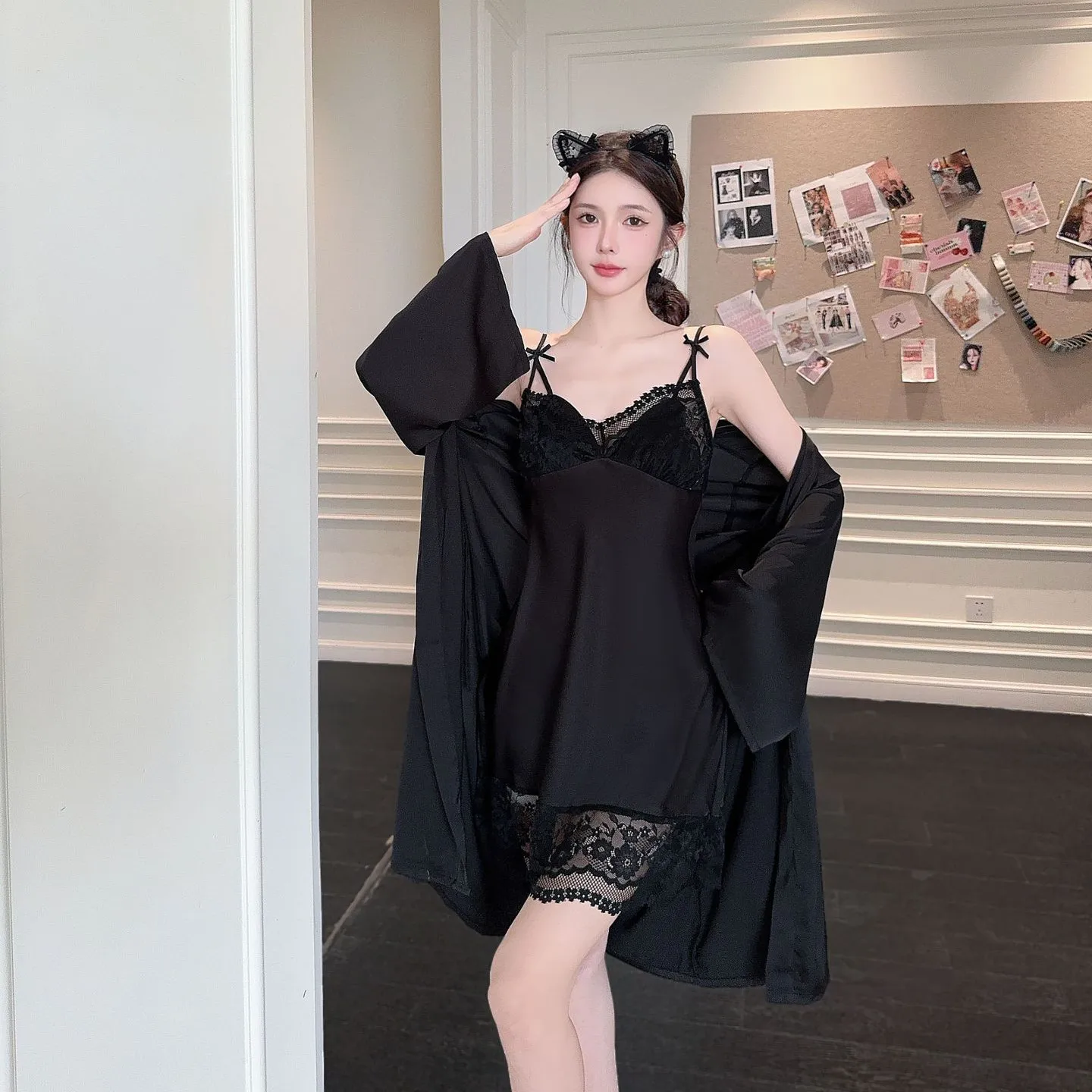 Lace Trim Robe Set Women Summer Sleepwear Kimono Bathrobe Gown Loose Casual Sleep Suit Sexy Home Dress
Lace Trim Robe Set Women Summer Sleepwear Kimono Bathrobe Gown Loose Casual Sleep Suit Sexy Home Dress
