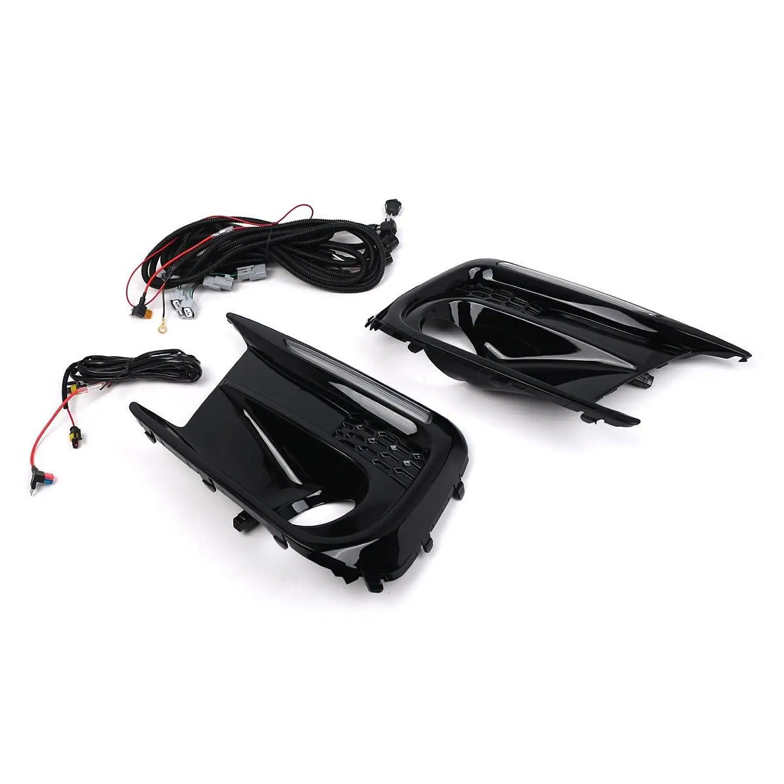 Car Fog Light Bezel Cover Plastic Trim Set with Daytime Running Light for Subaru WRX STI Replacement
Car Fog Light Bezel Cover Plastic Trim Set with Daytime Running Light for Subaru WRX STI Replacement