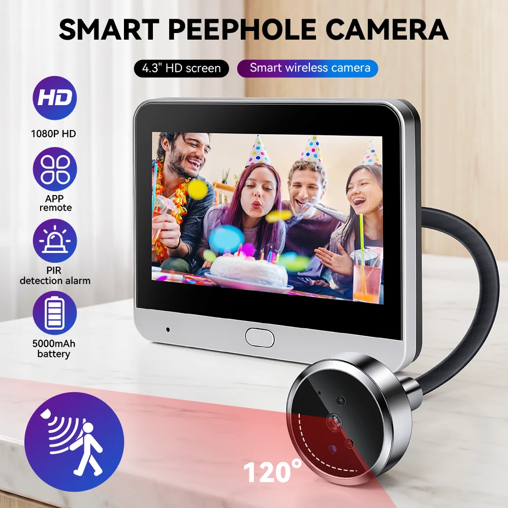 Wifi Mini Eye Peephole Camera Radar Monition Doorbell Video Intercom Door Eye Camera PIR Motion Detection Record Video
Wifi Mini Eye Peephole Camera Radar Monition Doorbell Video Intercom Door Eye Camera PIR Motion Detection Record Video