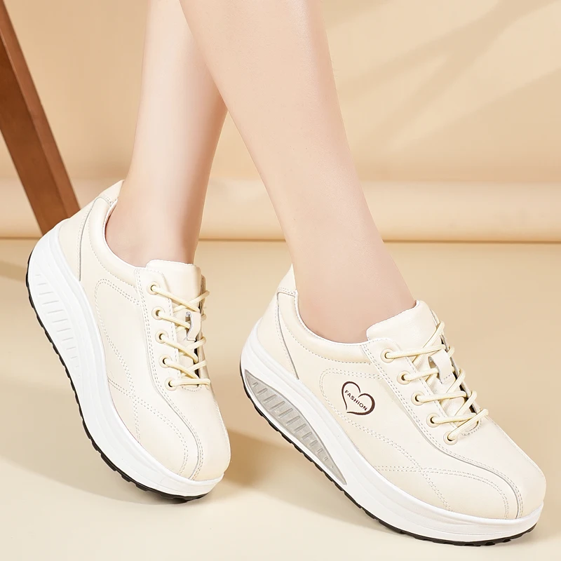 Women's Platform Wedge Rocker Sole Sneakers, Heart Embroidered Lace-Up Walking Shoes, Comfortable Non-Slip Casual Shoes
Women's Platform Wedge Rocker Sole Sneakers, Heart Embroidered Lace-Up Walking Shoes, Comfortable Non-Slip Casual Shoes
