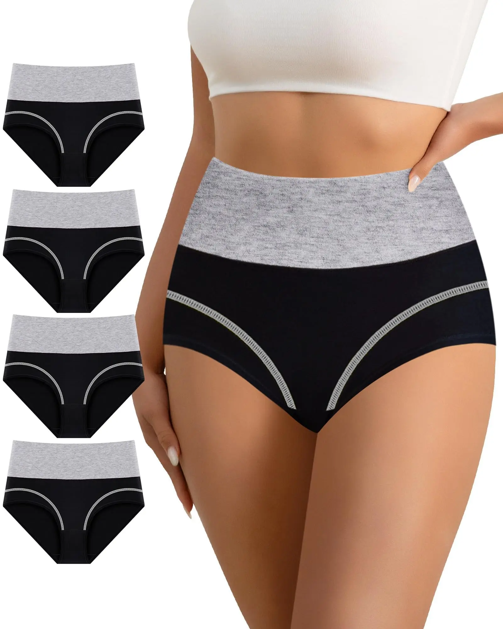 Women's Cotton Underwear Tummy Control High Waisted Panties Stretch Comfortable Full Coverage Breathable Briefs 4 Pack
Women's Cotton Underwear Tummy Control High Waisted Panties Stretch Comfortable Full Coverage Breathable Briefs 4 Pack