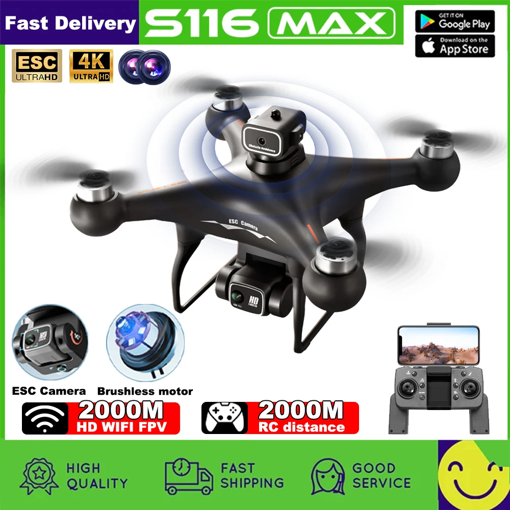 New S118 MAX Mini Dron 4K HD Camera Aerial photography Brushless Motor RC Optical Flow Positioning Obstacle Avoidance Quadcopter
New S118 MAX Mini Dron 4K HD Camera Aerial photography Brushless Motor RC Optical Flow Positioning Obstacle Avoidance Quadcopter